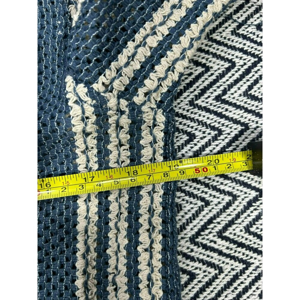Aeropostale Men's Striped Button-Up Shirt L Blue White Textured Knit Casual Top - Picture 6 of 6